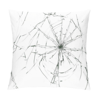 Personality  Glass Crack Hole From A Ball On A White Background Pillow Covers