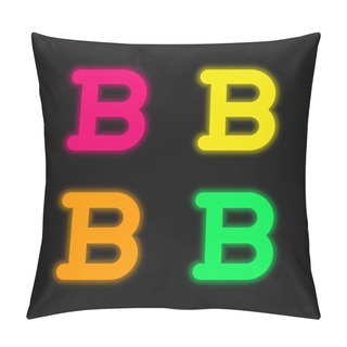 Personality  Bold Four Color Glowing Neon Vector Icon Pillow Covers