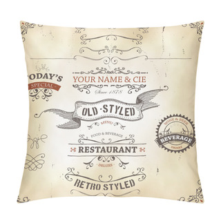 Personality  Hand Drawn Western Banners And Ribbons Pillow Covers