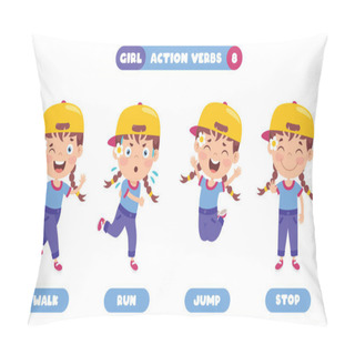Personality  Action Verbs For Children Education Pillow Covers