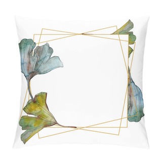 Personality  Ginkgo Biloba Leaf. Leaf Plant Botanical Garden Floral Foliage. Watercolor Background Illustration Set. Watercolour Drawing Fashion Aquarelle Isolated. Frame Border Ornament Square. Pillow Covers