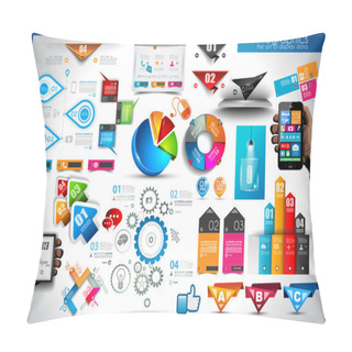 Personality  Infographic Elements - Set Of Paper Tags Pillow Covers