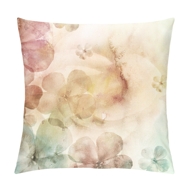 Personality  Watercolor Background With Flowers Pillow Covers