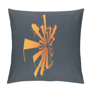 Personality  Abstrat Retro Style Cityscape Concept - Background Vector  Pillow Covers