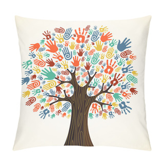 Personality  Isolated Diversity Tree Hands Pillow Covers