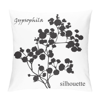 Personality  Branch Of Beautiful Hand-drawn Silhouette Gypsophila Pillow Covers