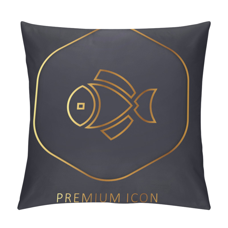 Personality  Big Fish Golden Line Premium Logo Or Icon Pillow Covers