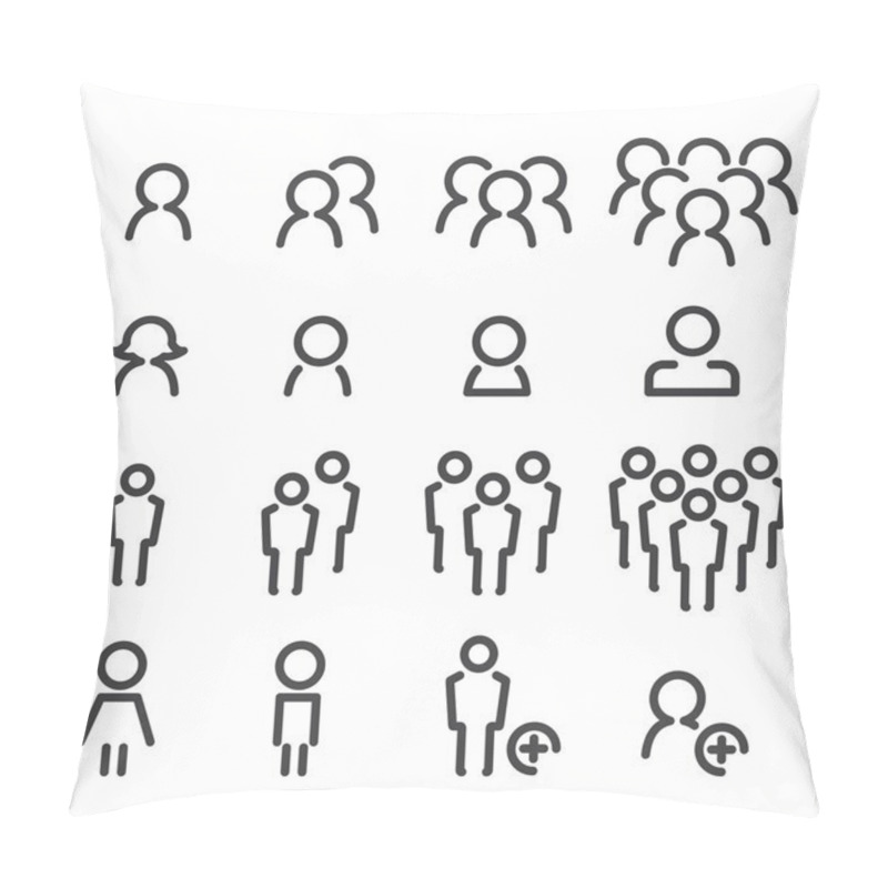 Personality  people line icon set pillow covers