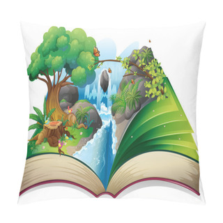 Personality  A Storybook With An Image Of The Gift Of Nature Pillow Covers
