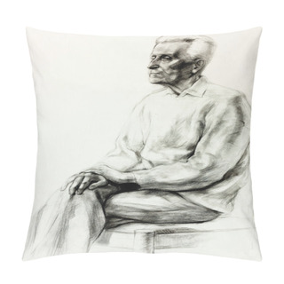 Personality  Drawing Of A Senior Man Pillow Covers