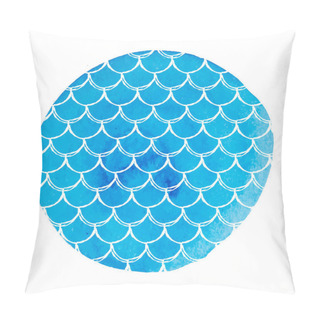 Personality  Watercolor Mermaid Tail Scale Background Pillow Covers