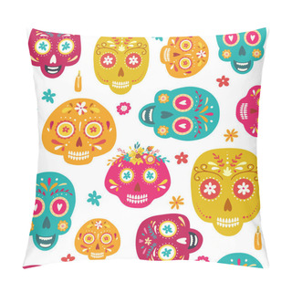 Personality  Day Of The Dead Seamless Pattern Pillow Covers