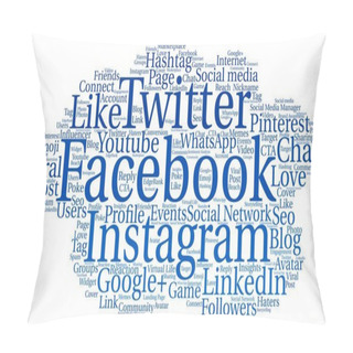 Personality  Words Cloud Social Network Concept, Cloud Shape. Pillow Covers