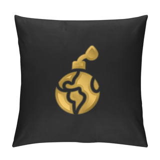 Personality  Bomb Gold Plated Metalic Icon Or Logo Vector Pillow Covers