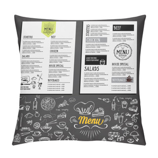 Personality  Food Menu, Restaurant Template Design Pillow Covers