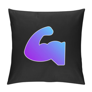 Personality  Biceps Blue Gradient Vector Icon Pillow Covers
