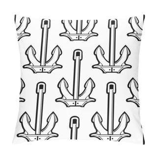 Personality  Black And White Stockless Anchors Seamless Pattern Pillow Covers