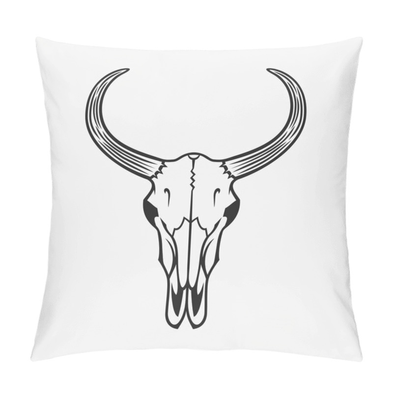 Personality  Bull skull vector illustration. pillow covers