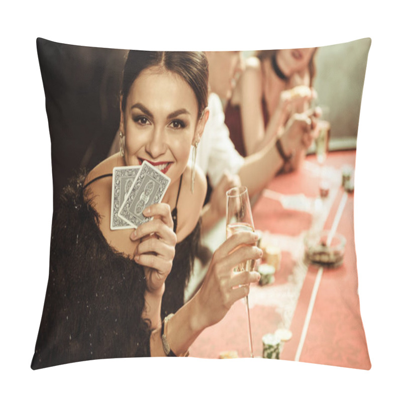 Personality  woman holding drink pillow covers