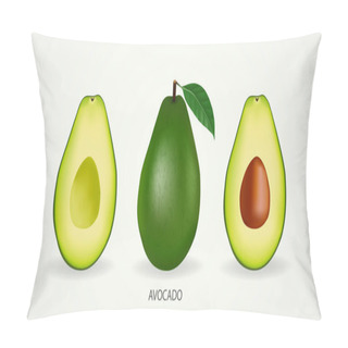 Personality  The Fresh Avocado For Good Health Elegant Vector Illustration. Pillow Covers
