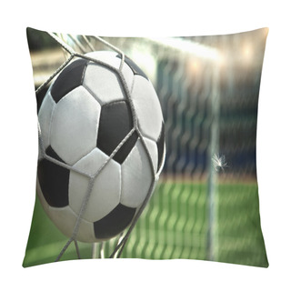 Personality  Football. The Ball Flies Into The Net Gate Pillow Covers
