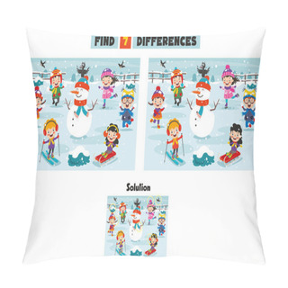 Personality  Find Seven Differences Activity For Children Pillow Covers