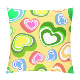 Personality  Vector Background With Colorful Hearts. Pillow Covers