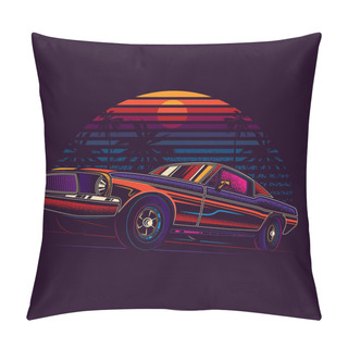 Personality  Vin_car_retro_04_4 Pillow Covers