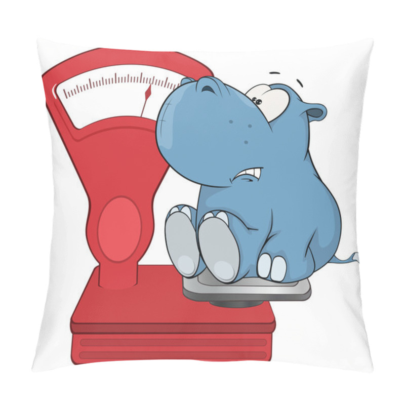 Personality  Hippo and weighing scale pillow covers