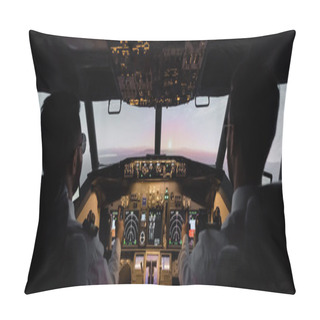 Personality  Back View Of Professionals Piloting Airplane,  Banner Pillow Covers
