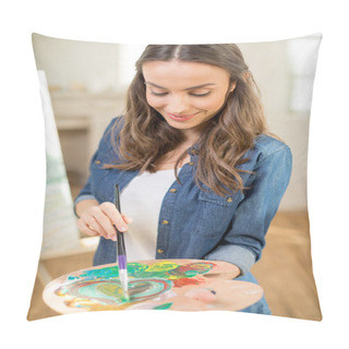 Personality  Woman Artist Painting Picture Pillow Covers