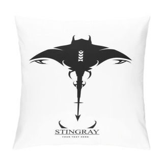 Personality  Stingray, Manta, The Stingray Logo Design. Tribal Stingray. Pillow Covers