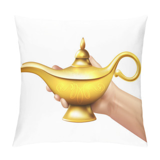 Personality  Aladdin Lamp And Hand Illustration Pillow Covers