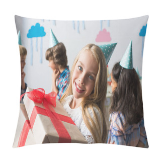 Personality  Multiethnic Kids With Birthday Presents Pillow Covers