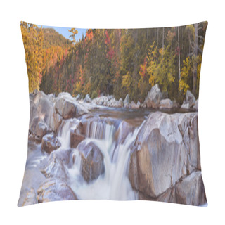 Personality  River Through Fall Foliage, Swift River Lower Falls, NH, USA Pillow Covers