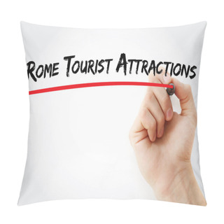 Personality  Hand Writing Rome Tourist Attractions With Marker Pillow Covers