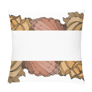 Personality  Vector Summer Beach Seashell Tropical Elements. Black And White  Pillow Covers