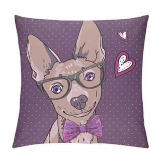 Personality  Hipster Background With A Dog Pillow Covers