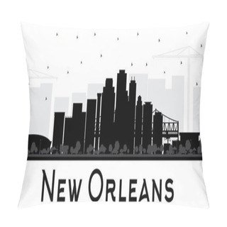 Personality  New Orleans Louisiana City Skyline Silhouette With Black Buildings Isolated On White. Vector Illustration. Business Travel And Tourism Concept With Modern Architecture. New Orleans USA Cityscape With Landmarks. Pillow Covers