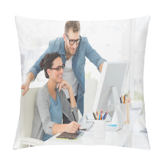 Personality  Young Design Team Working At Desk Pillow Covers