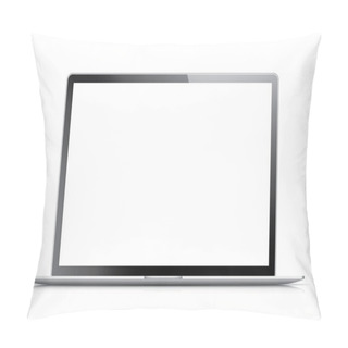 Personality  Isolated Modern Laptop With Empty Screen. Vector Eps10 Illustration. Pillow Covers