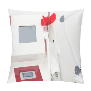Personality  Beauty Improvement Concept. Cosmetology Laser Equipment In Cabinet Pillow Covers