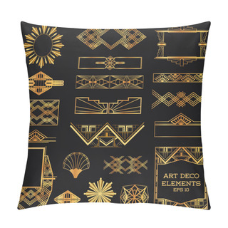 Personality  Art Deco Vintage Frames And Design Elements - In Vector Pillow Covers