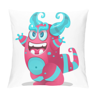 Personality  Cartoon Cute Monsters Vector Illustration. Vector Illustration Can Be Used For Web, Logo, Card, Poster, Design For T-shirt Or Bag - Vector Pillow Covers