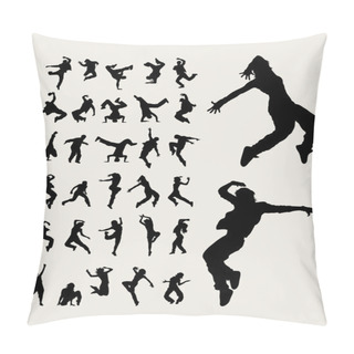 Personality  Hip Hop Dancers Silhouettes Pillow Covers