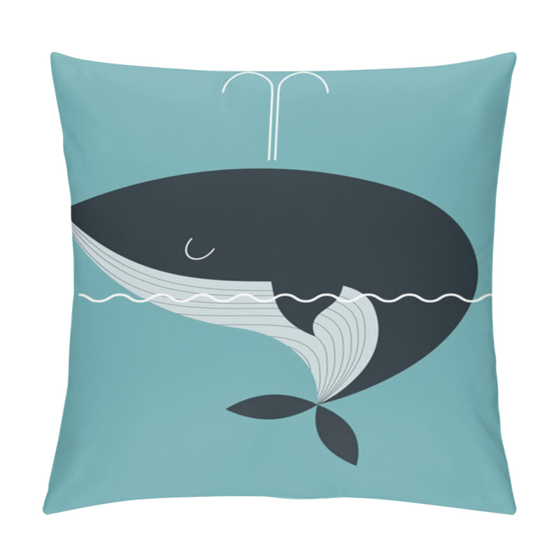 Personality  Whale on a blue background pillow covers