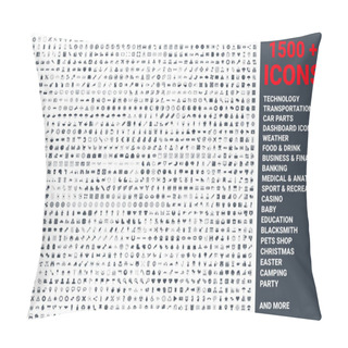 Personality  Set Of 1500 Vector Icons Glyph Pillow Covers