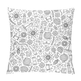 Personality  Cartoon Nautical Seamless Pattern Pillow Covers