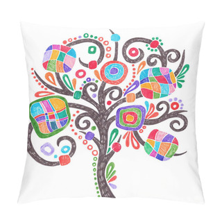 Personality  Hand Draw Marker Doodle Tree Pillow Covers