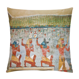 Personality  Ancient Egyptian Wall Painting Pillow Covers